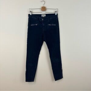 Current/Elliott Dark Blue Sono Zip Ankle Stiletto Pants Corduroy Size 28
